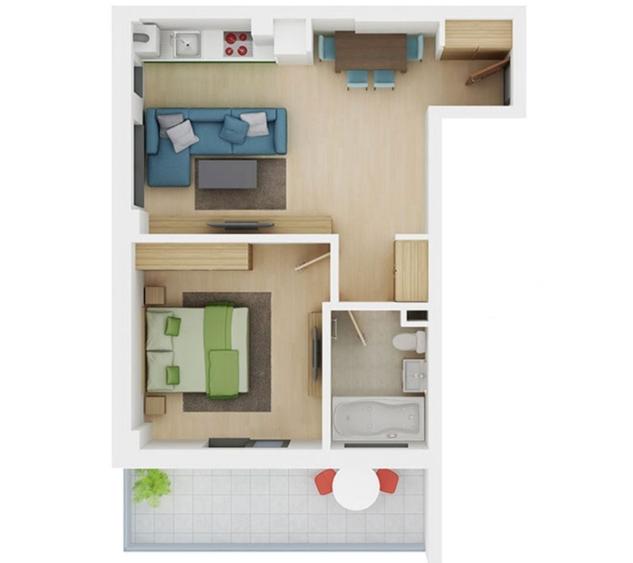 Apartament cu 2 camere semidecomandat în Nord