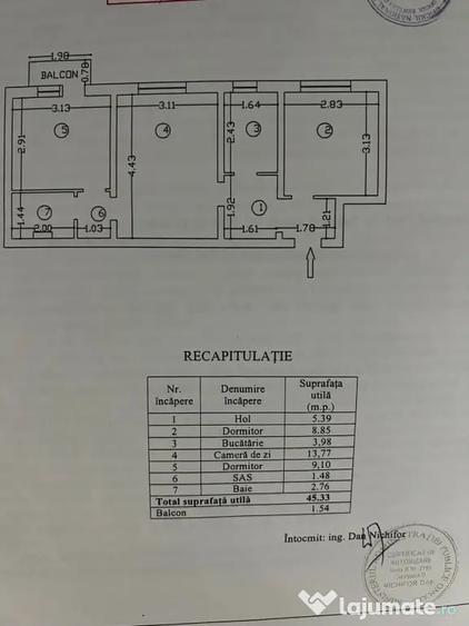 Etaj 1. Apartament 3 camere confort 2, zona Hipodrom. - Braila (Braila) - 10