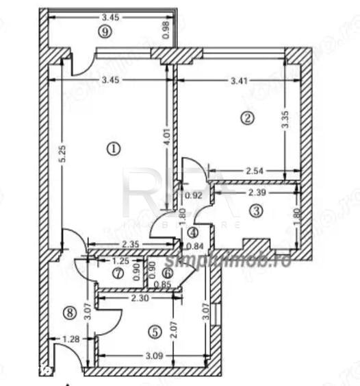 Apartament cu 2 camere semidecomandat în Militari