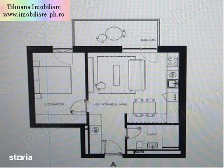 Apartament cu 2 camere în Sud