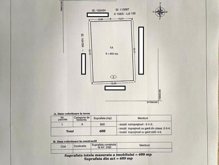 Teren Construcții intravilan de 600 mp, în Central