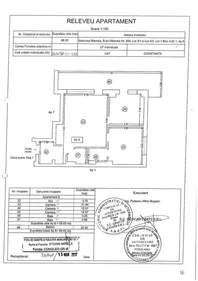 Apartament cu 3 camere în Nord