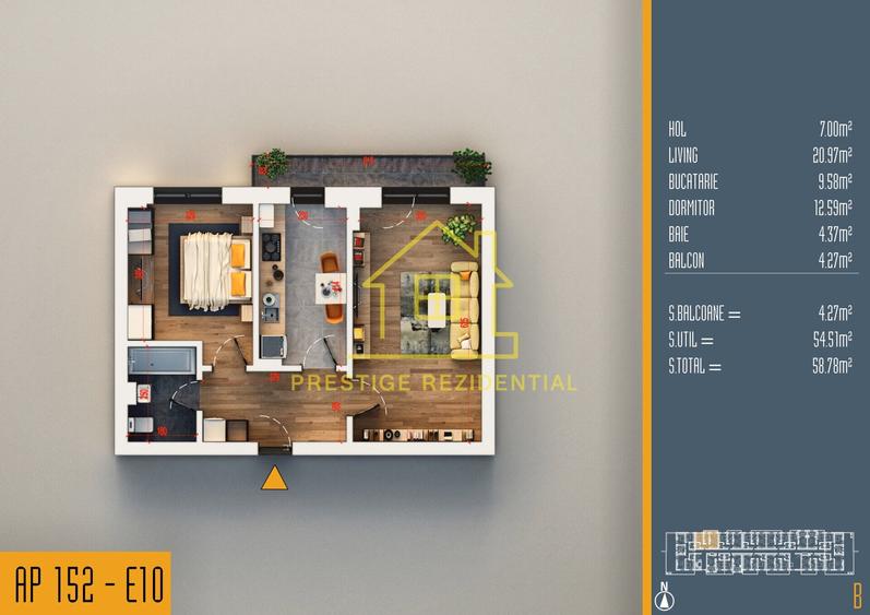 Apartament cu 2 camere în Theodor Pallady