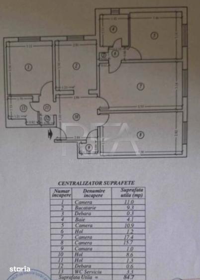 Apartament cu 4 camere decomandat, mobilat în Militari