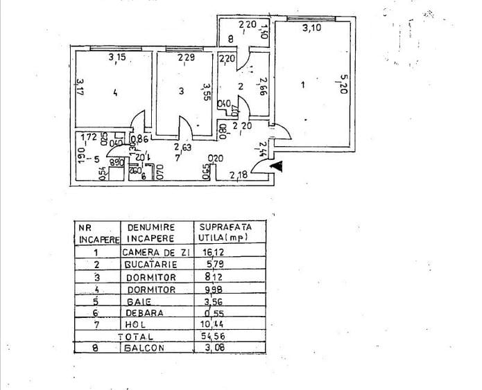 Apartament cu 3 camere decomandat în Vidin-Progresul