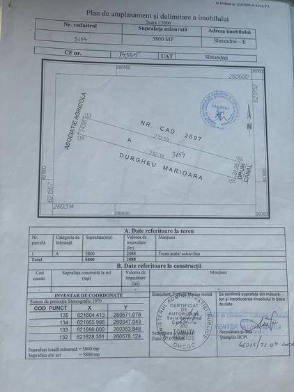 Teren de 5800 mp, în Sântandrei