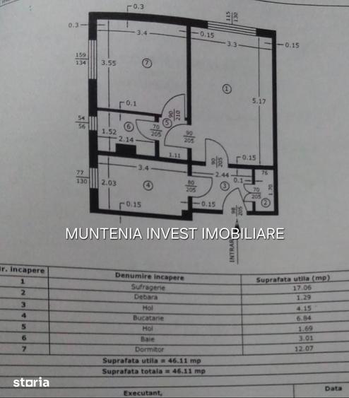 Apartament cu 2 camere semidecomandat în Central