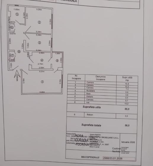 Apartament cu 3 camere decomandat în Micro 21
