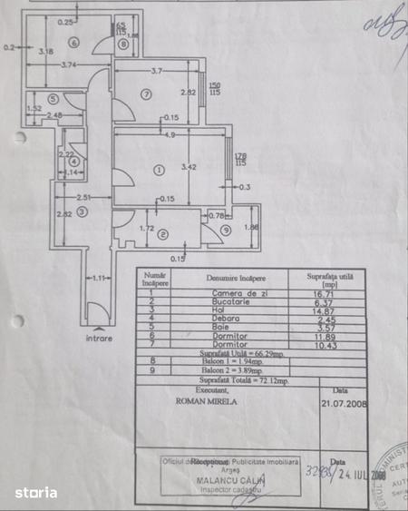 Apartament cu 3 camere decomandat în Găvana