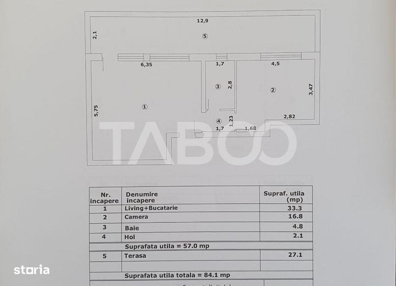 Apartament cu 2 camere decomandat în Central