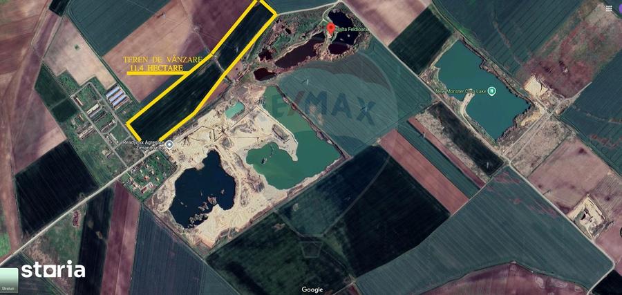 Teren de vanzare 113,931 mp, pretabil balastiera in Zimandu Nou - 1