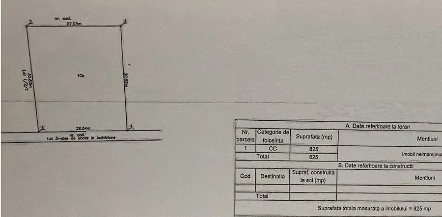 Teren de 904 mp, în Costi