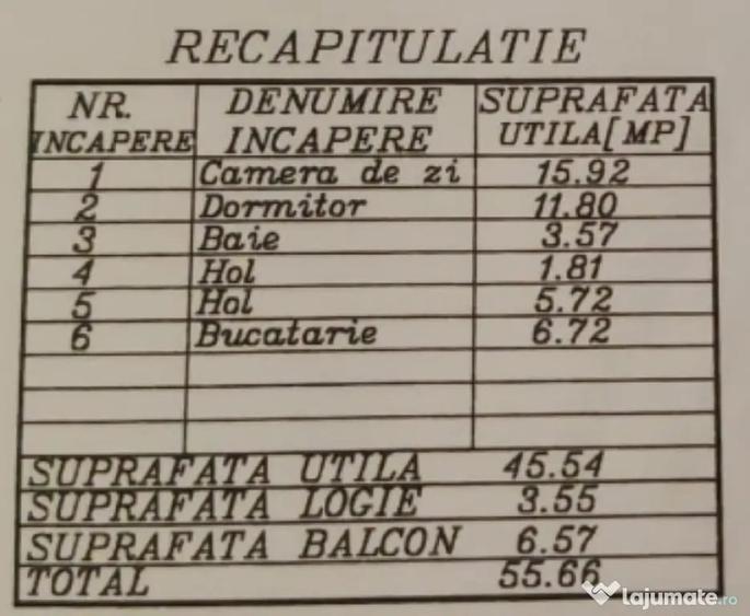 Apartament cu 2 camere semidecomandat în Calea București