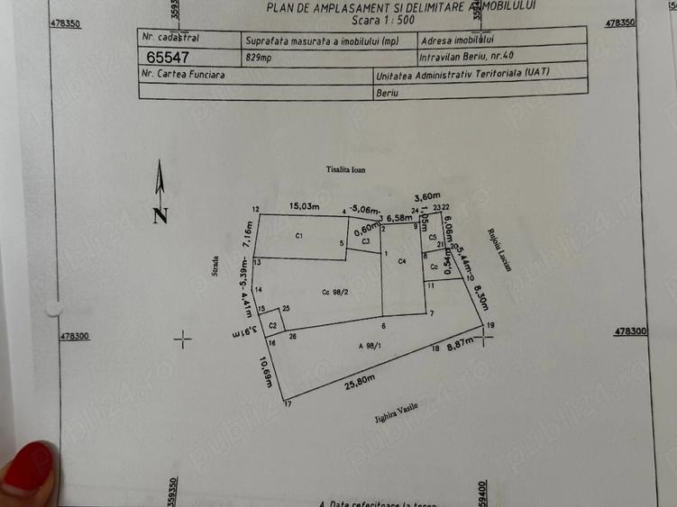 Casă cu 2 camere cu Teren 829 Mp în Beriu