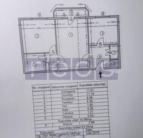 Apartament cu 2 camere semidecomandat, mobilat în Tineretului