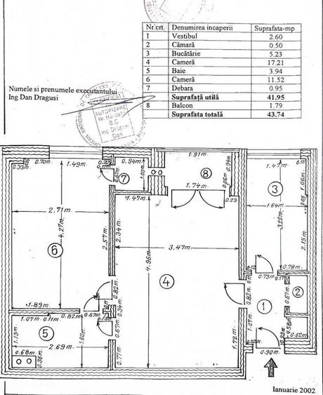 Apartament cu 2 camere semidecomandat, mobilat în Magheru