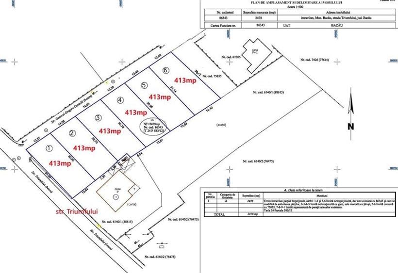 Teren Construcții intravilan de 2478 mp, în Șerbănești