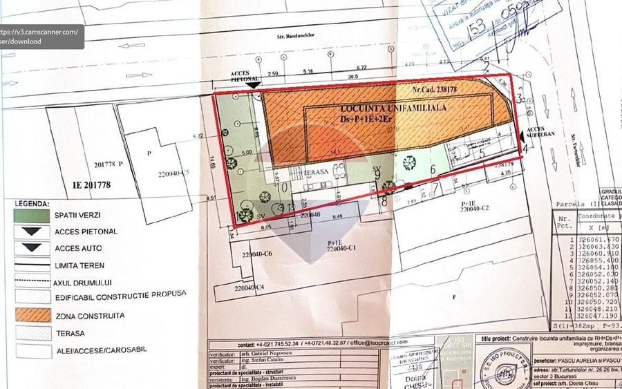 Teren Construcții intravilan de 393 mp, în Unirii