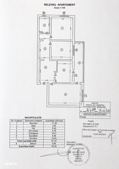 Apartament cu 3 camere decomandat în Nicolina