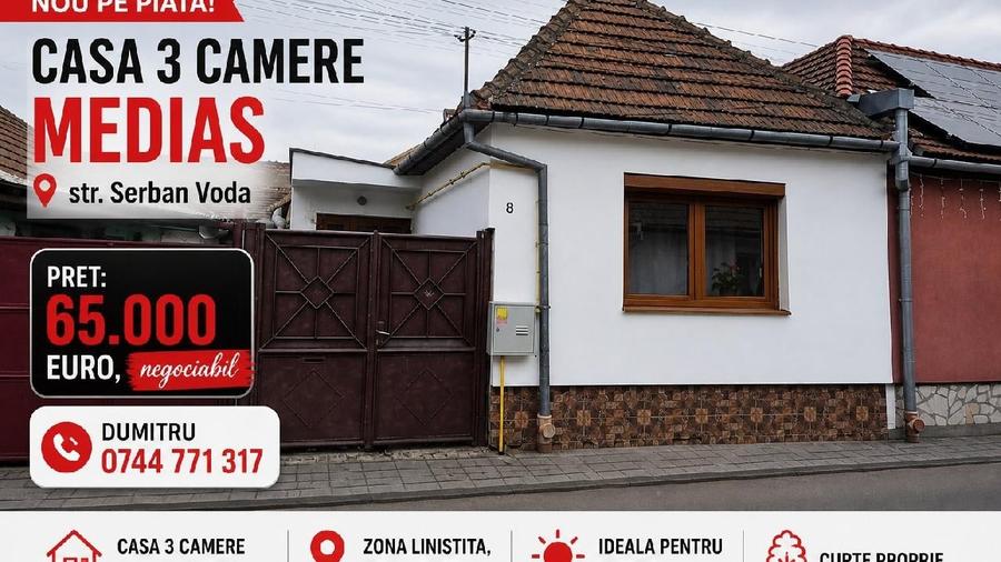 Casă individuală cu 3 camere cu Teren 130 Mp în Central