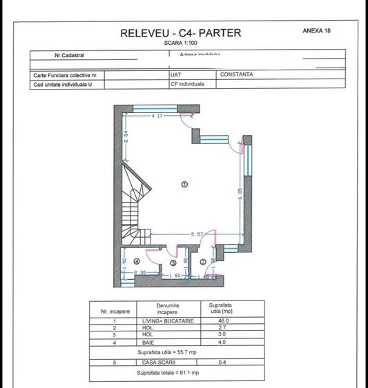 Duplex cu 4 camere cu Canalizare în Palazu Mare