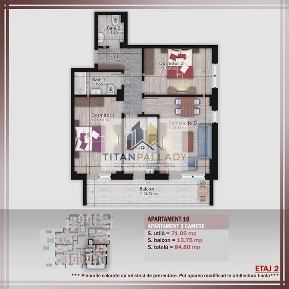 Apartament cu 3 camere decomandat în Theodor Pallady