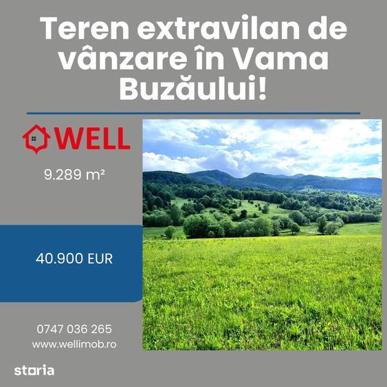 Teren de 9289 mp, în Vama Buzăului