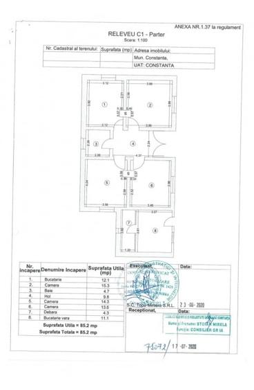 Casă individuală cu 3 camere cu Canalizare în CET