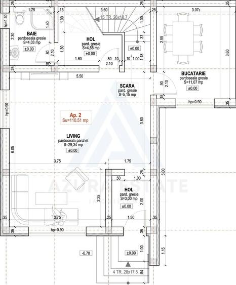 Casă cu 3 camere cu Teren 220 Mp în Central