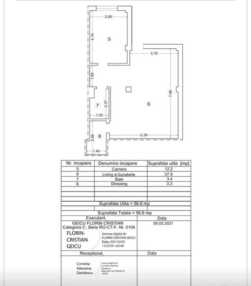 Apartament cu 2 camere în Central