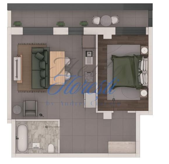 Apartament cu 2 camere în Florești