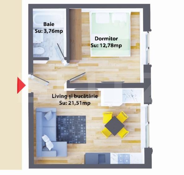 Apartament cu 2 camere decomandat în Periferie