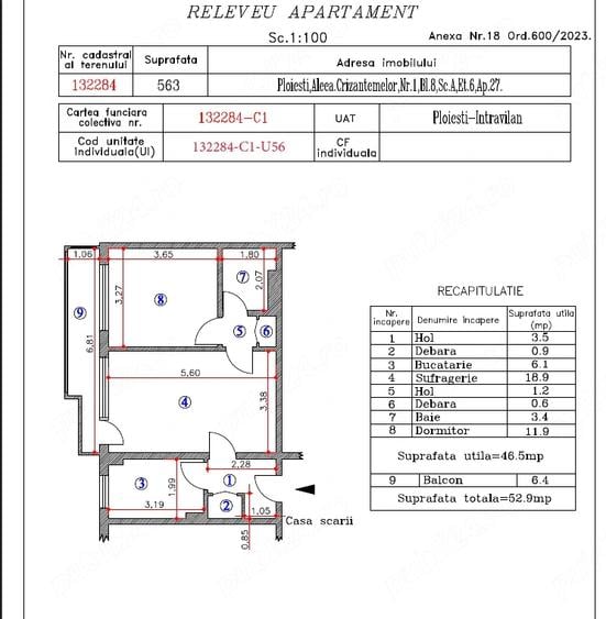 Apartament cu 2 camere semidecomandat în Nord