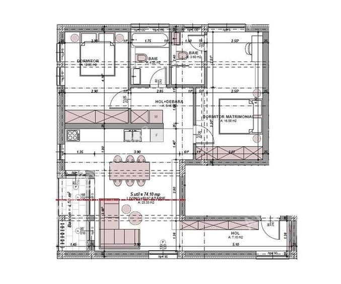 Apartament cu 3 camere decomandat în Arhitecților - Calea Cisnădiei