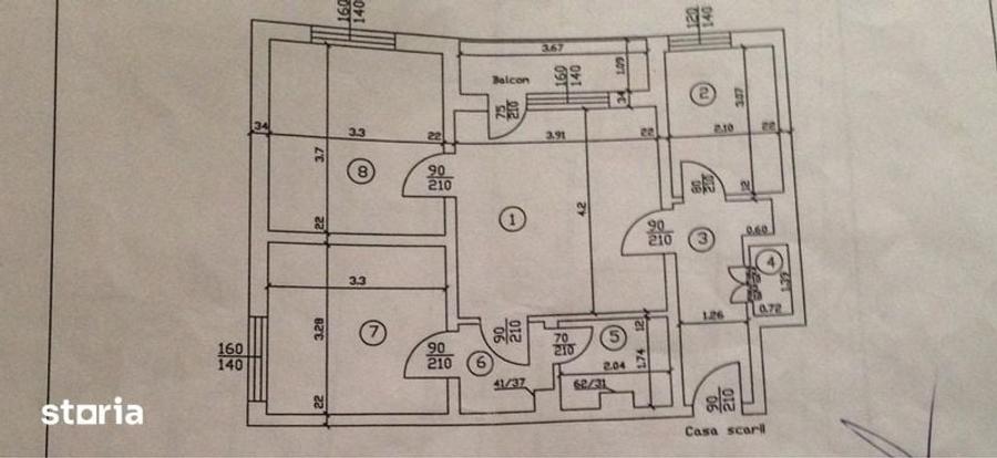 Apartament cu 3 camere în Central
