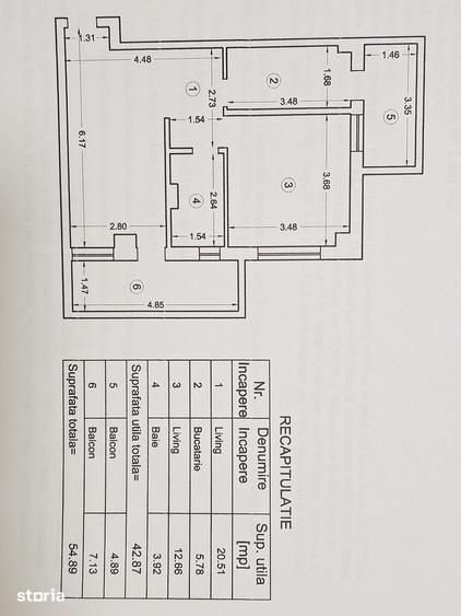 Apartament cu 2 camere în Bucium
