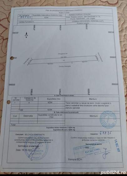 Teren de 4294 mp, în Gărdinești