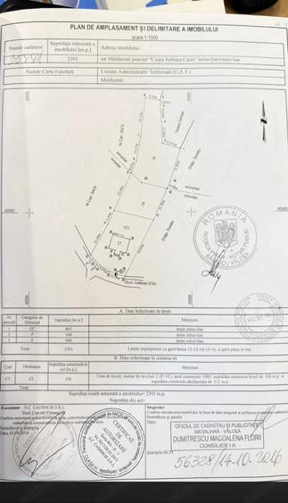 Teren de 3500 mp, în Măldărești