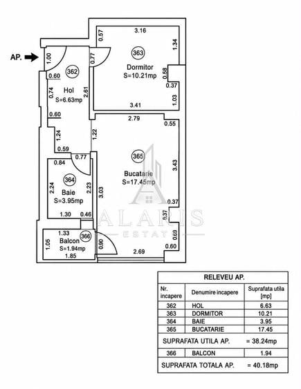 Apartament cu 2 camere semidecomandat, mobilat în Soarelui