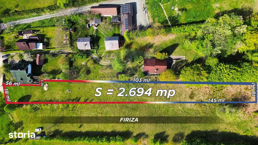 Teren de 2694 mp, în Firiza