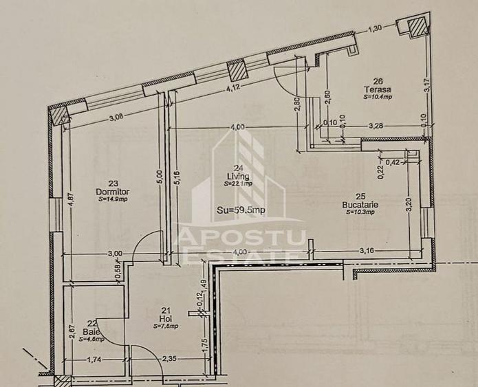 Apartament cu 2 camere semidecomandat, mobilat în Aradului — fotografia 1