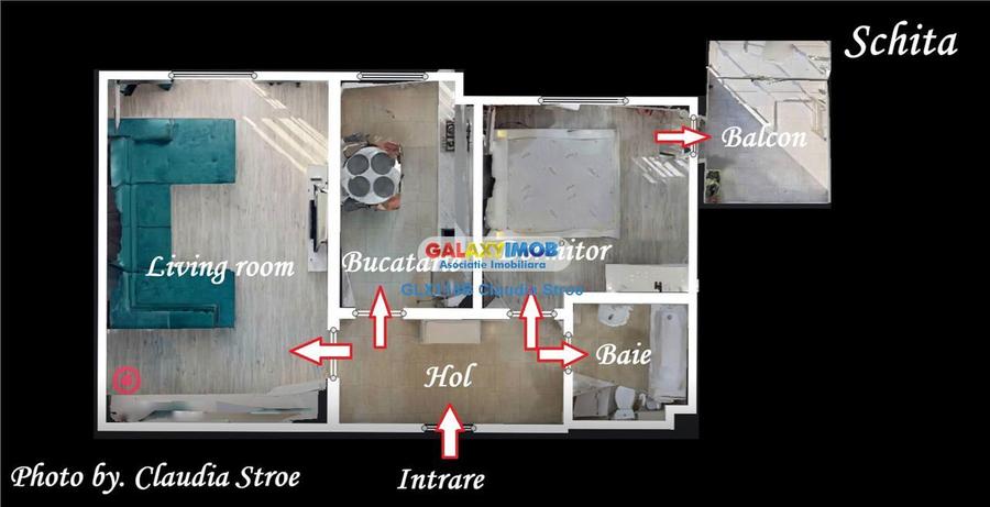 Apartament cu 2 camere decomandat, mobilat în Uverturii