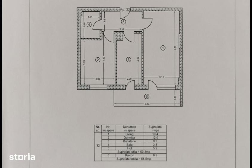 Apartament cu 2 camere în Central