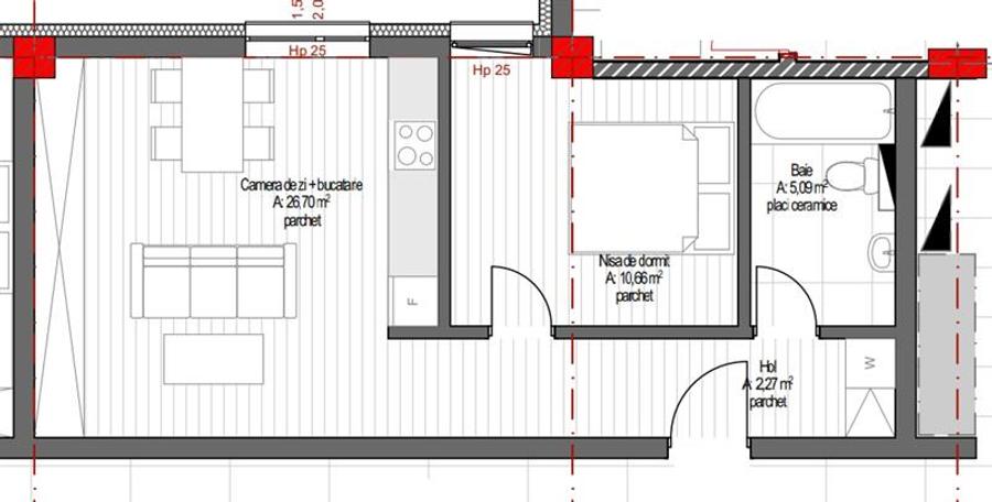 Apartament cu 2 camere circular în Zorilor — fotografia 3