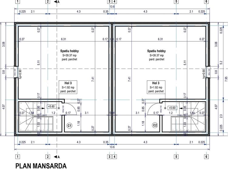 Duplex cu 4 camere cu Teren 241 Mp în Tărlungeni
