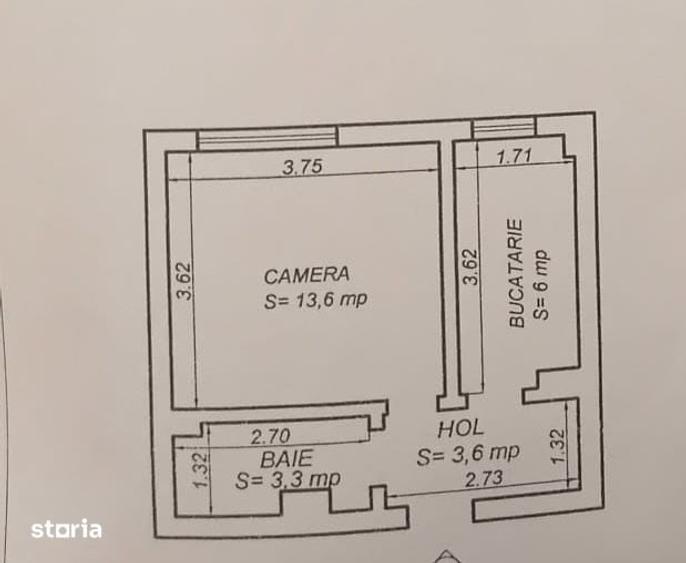 Garsonieră decomandată în Inel II