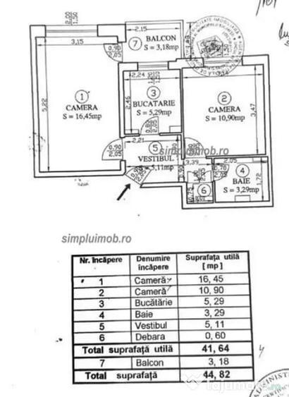 Apartament cu 2 camere decomandat în 1 Decembrie 1918