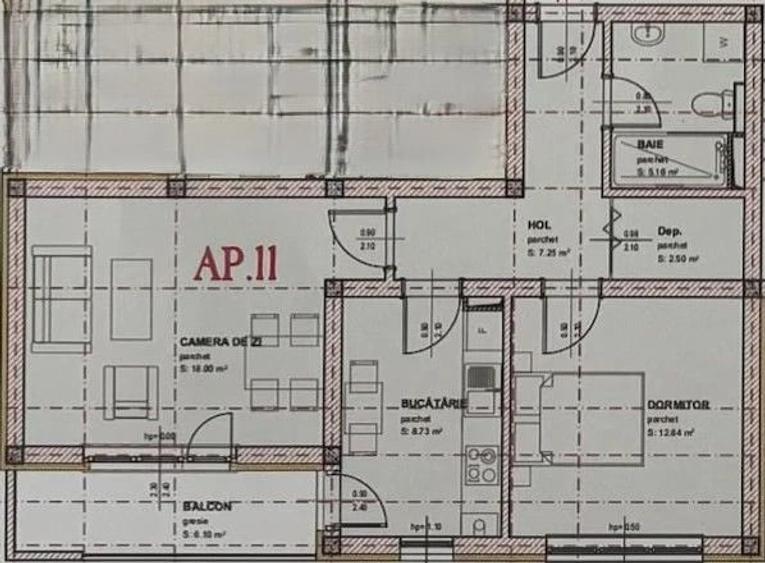 Apartament cu 2 camere decomandat în Central