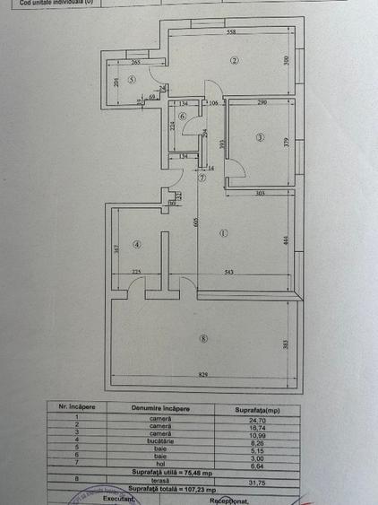 Apartament cu 3 camere decomandat, mobilat în Tei