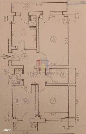 Apartament cu 3 camere decomandat în Călărași